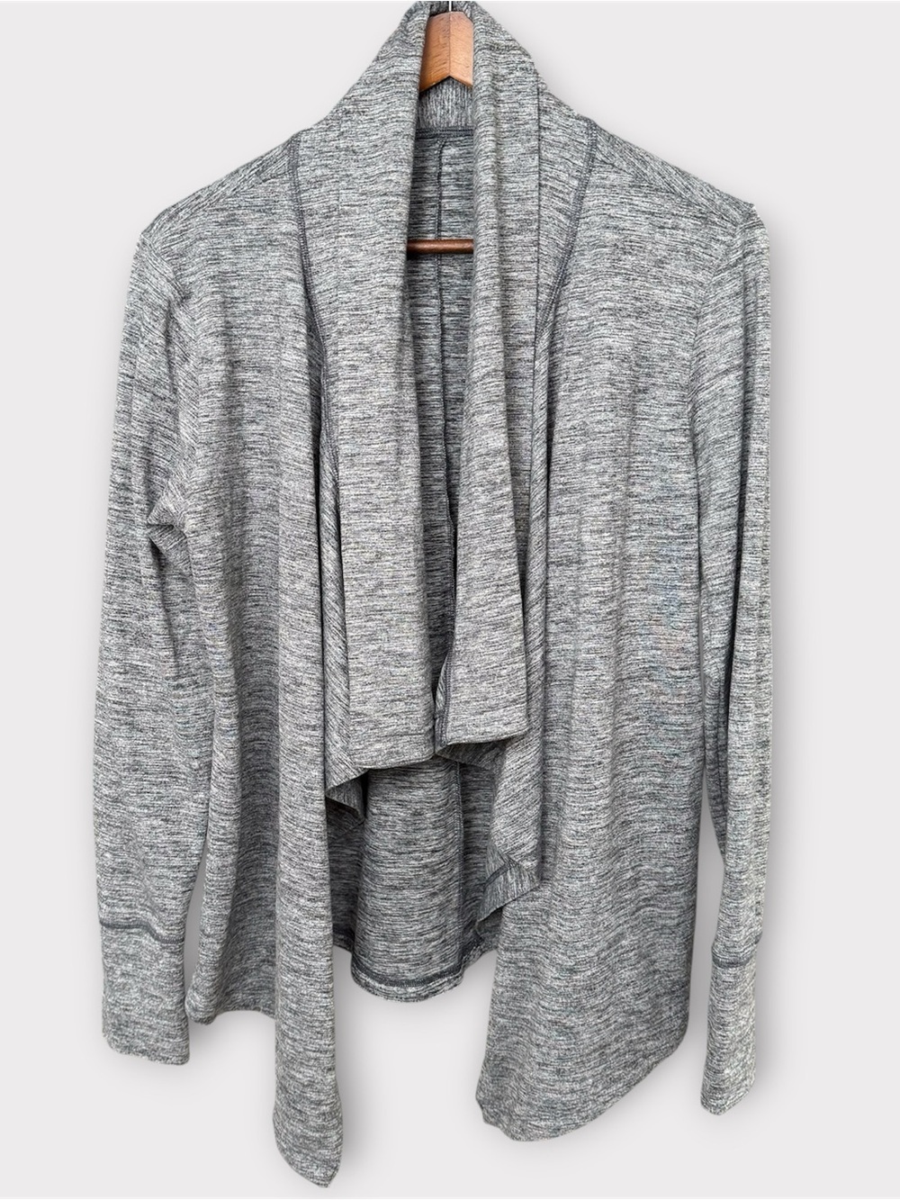 Nike Dri Fit Yoga Draped Cardigan in Heathered Gray Athletic Lightweight Small